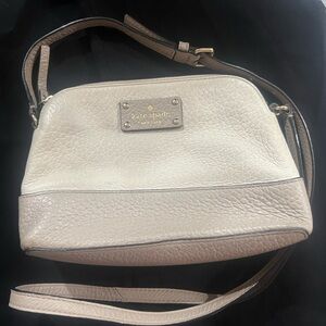 Kate Spade Cream and Tan Leather Crossbody Bag